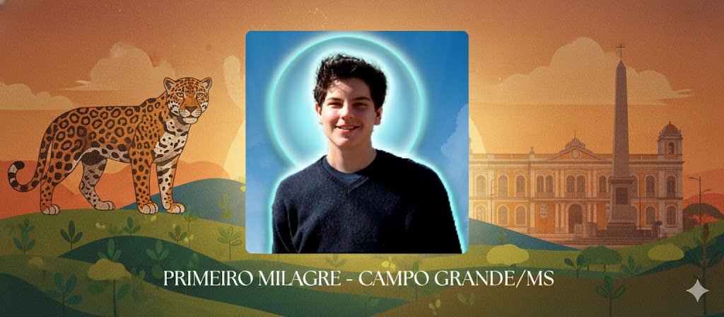 Campo Grande, em MS, é sede do primeiro milagre oficial de Carlos Acutis, o santo da Internet (Ilustração, Gemini)